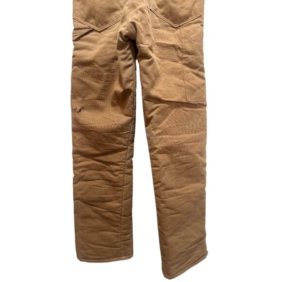 Vintage Key Outwear Duck Canvas Quilted Bibs Overalls Tall Small Insulated Cargo - Picture 11 of 16